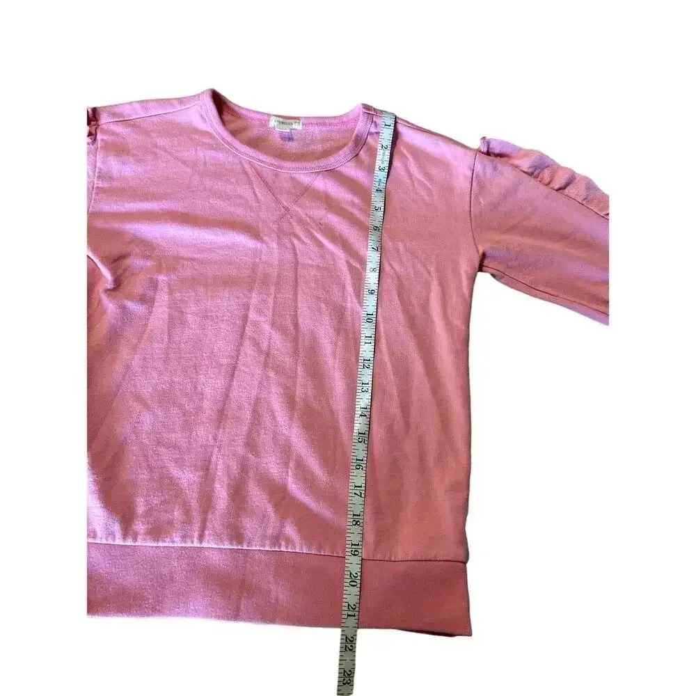 Crewcuts Ruffle Crewneck Sweatshirt Girls Size 14 Pink Preppy J. Crew - Picture 6 of 7